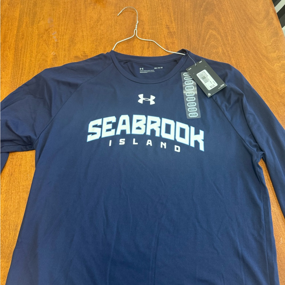 Under Armour Dri-Fit Long Sleeve Navy Seabrook Island Shirt Mens Medium - NEW